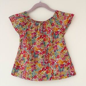 Jacadi Liberty Print Multicolor Floral Blouse, Size 6, EUC